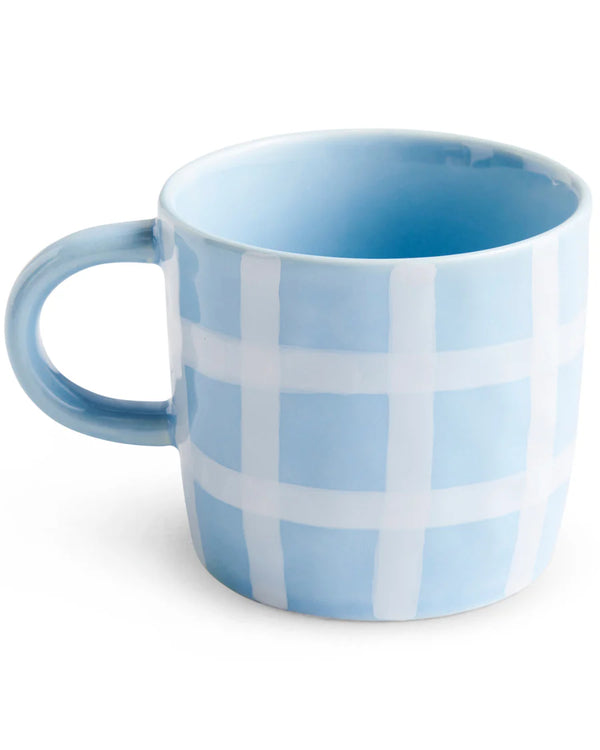 Kip & Co Blue bird tartan mug set 2p available from Darling and Domain