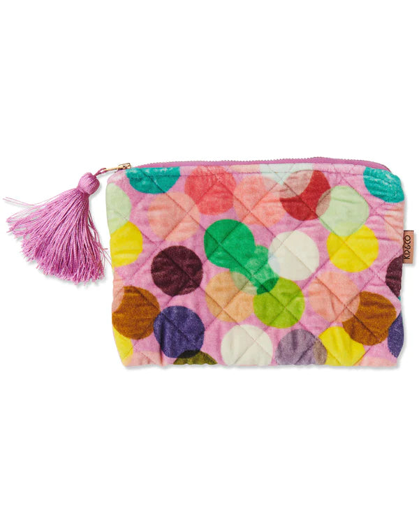 VELVET COSMETIC PURSE in Confetti Pink from the amazing range of Kip & Co