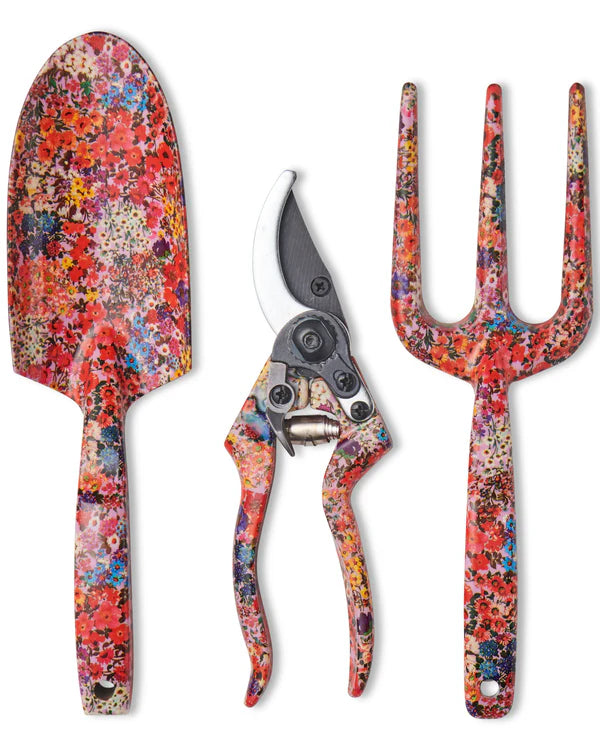 GARDEN TOOLS + GLOVES SET in Forever Floral Lilac from the amazing range of Kip & Co