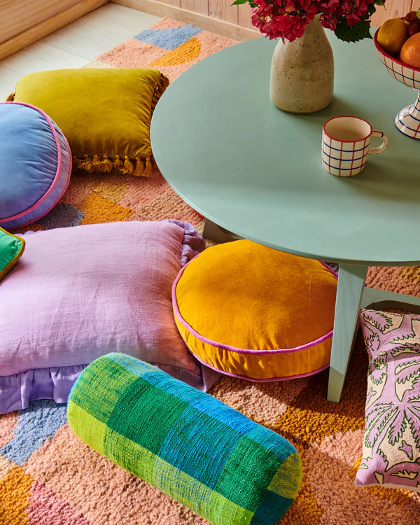 VELVET PEA CUSHION in Mango Daiquiri from the amazing range of Kip & Co