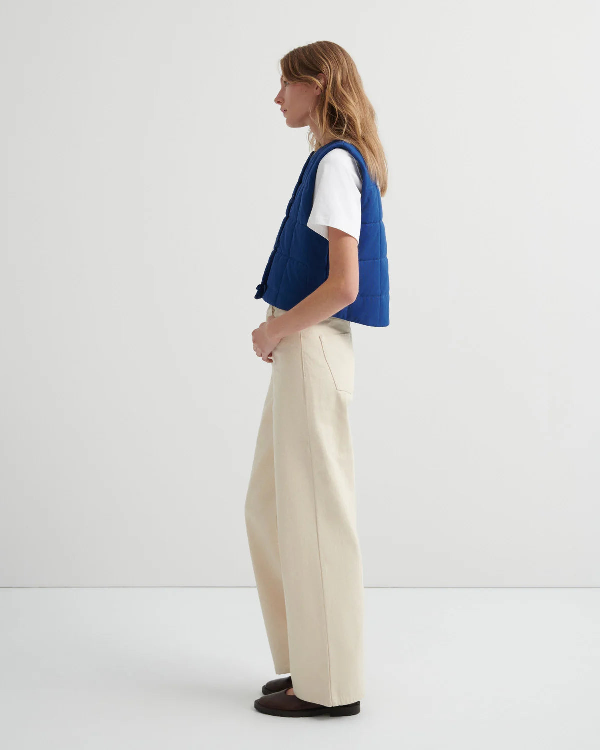 STUDIO VEST in Factory Blue by Kowtow