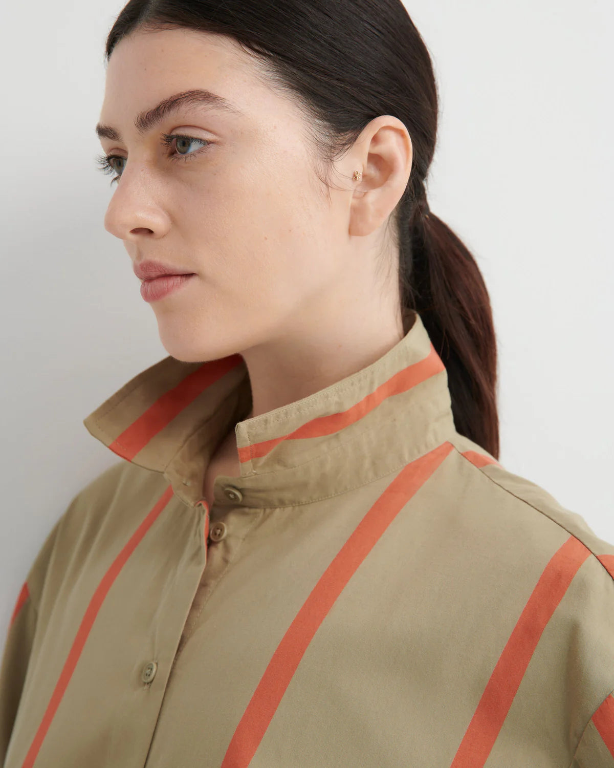 MAKER SHIRT in Nasturtium Stripe by Kowtow