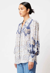 LAGUNA LINEN ISCOSE SHIRT in Astral Print from Oncewas