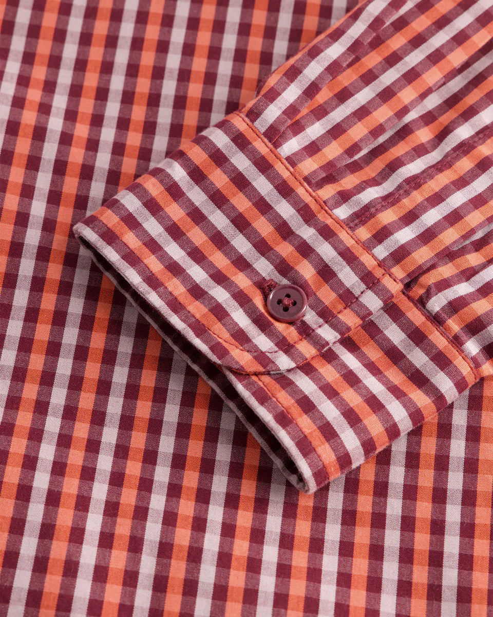 LAUREN SHIRT in Maroon Check by Kowtow
