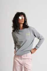 Le 19M Cotton Sweat in Grey Marl by Le Stripe