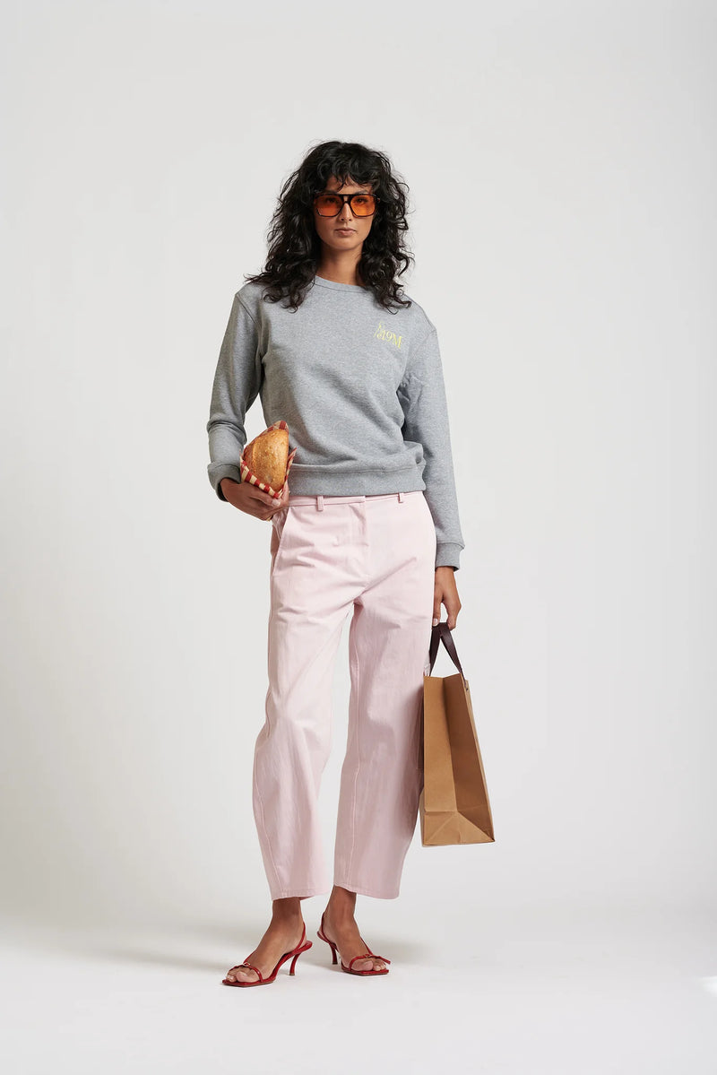 Le 19M Cotton Sweat in Grey Marl by Le Stripe