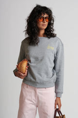 Le 19M Cotton Sweat in Grey Marl by Le Stripe
