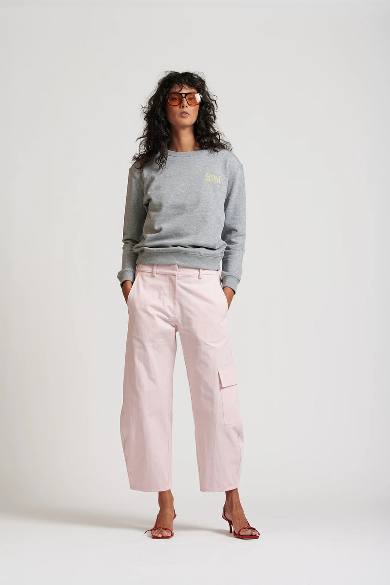 Le 19M Cotton Sweat in Grey Marl by Le Stripe