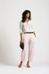 Le Dot Lightweight Silk Shirt in Off White by Le Stripe