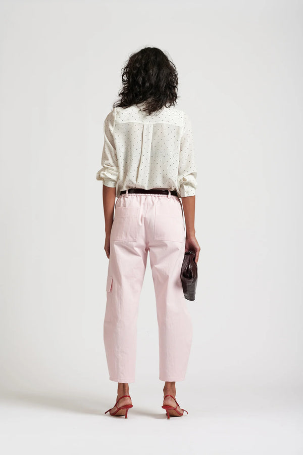 Le Dot Lightweight Silk Shirt in Off White by Le Stripe