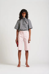 Le Weekend Cotton Nylon Shorts in Icy pink by Le Stripe