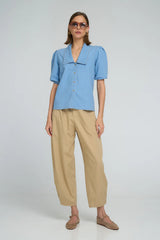 ANNYCK CHAMBRAY TOP | Light Blue