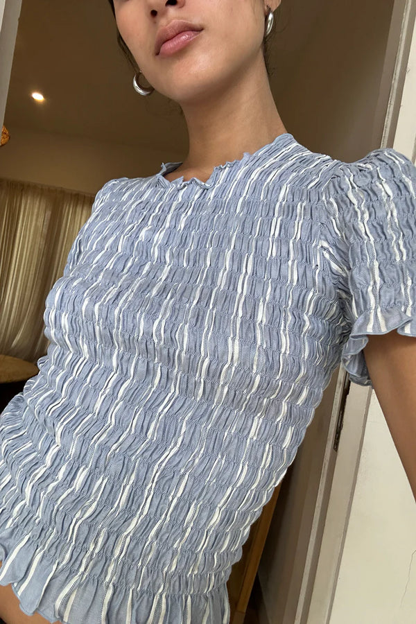 RAINCLOUD TOP | Chambray Stripe