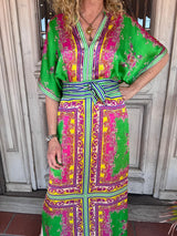 Lola Australia Norman Silk Maxi Dress in Aria Emerald