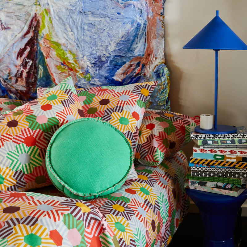 RYLIE ROUND CUSHION in Pea from Sage x Clare