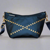 Murph and Murph Cove Petite Crossbody  in navy with gold studs