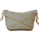 Murph and Murph Cove Petite bag in cream suede and gold studs