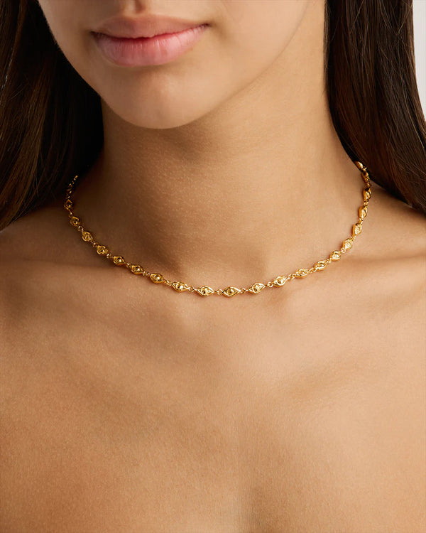 LUCKY EYES CHOKER in Gold from By Charlotte