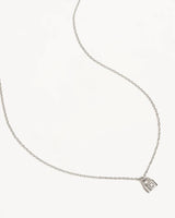 CRYSTAL LOTUS PADLOCK NECKLACE in Sterling Silver from By Charlotte