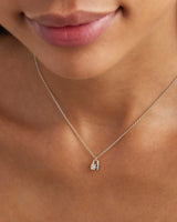 CRYSTAL LOTUS PADLOCK NECKLACE in Sterling Silver from By Charlotte