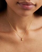 CRYSTAL LOTUS HEART PADLOCK NECKLACE in 18k Gold Vermeil from By Charlotte