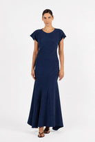 NATALYA BIAS MAXI DRESS in Storm Brocade by One Fell Swoo