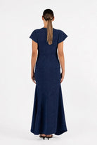 NATALYA BIAS MAXI DRESS in Storm Brocade by One Fell Swoo