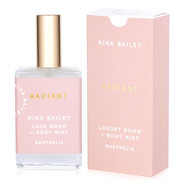 Nina Bailey Radiant luxury room and body mist available at Darling and Domain