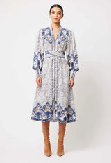 NOVA LINEN VISCOSE DRESS in Astral Print from Oncewas