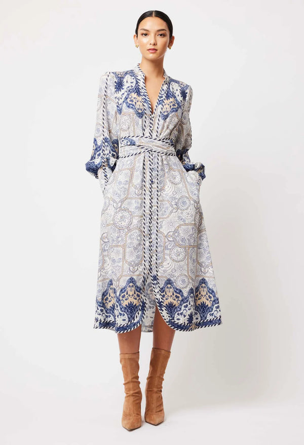NOVA LINEN VISCOSE DRESS in Astral Print from Oncewas