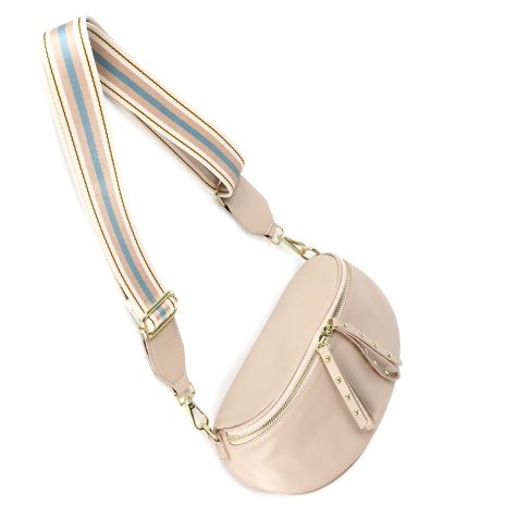 Crossover Leather Obsessed Bag in Blush by Hi Ho & Co