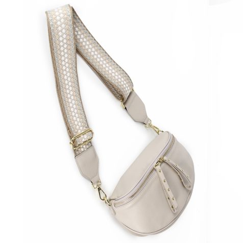 Crossover Leather Obsessed Bag in Sand by Hi Ho & Co