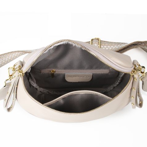 Crossover Leather Obsessed Bag in Sand by Hi Ho & Co