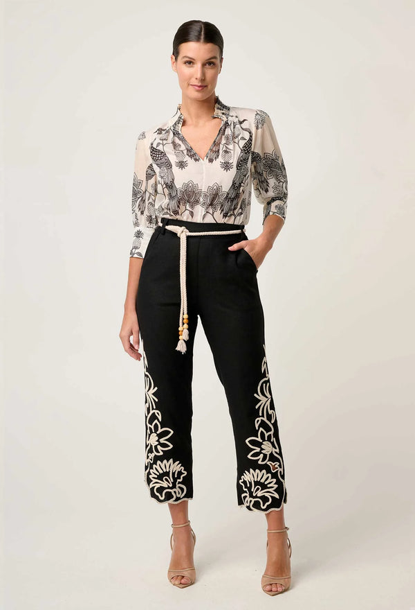OLEANDER COTTON SILK SHIRT in exclusive print Imperial Stone from Once Was