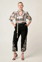 OLEANDER COTTON SILK SHIRT in exclusive print Imperial Stone from Once Was