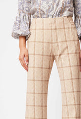 Once Was Getty Ponte Pant in oatmeal check 