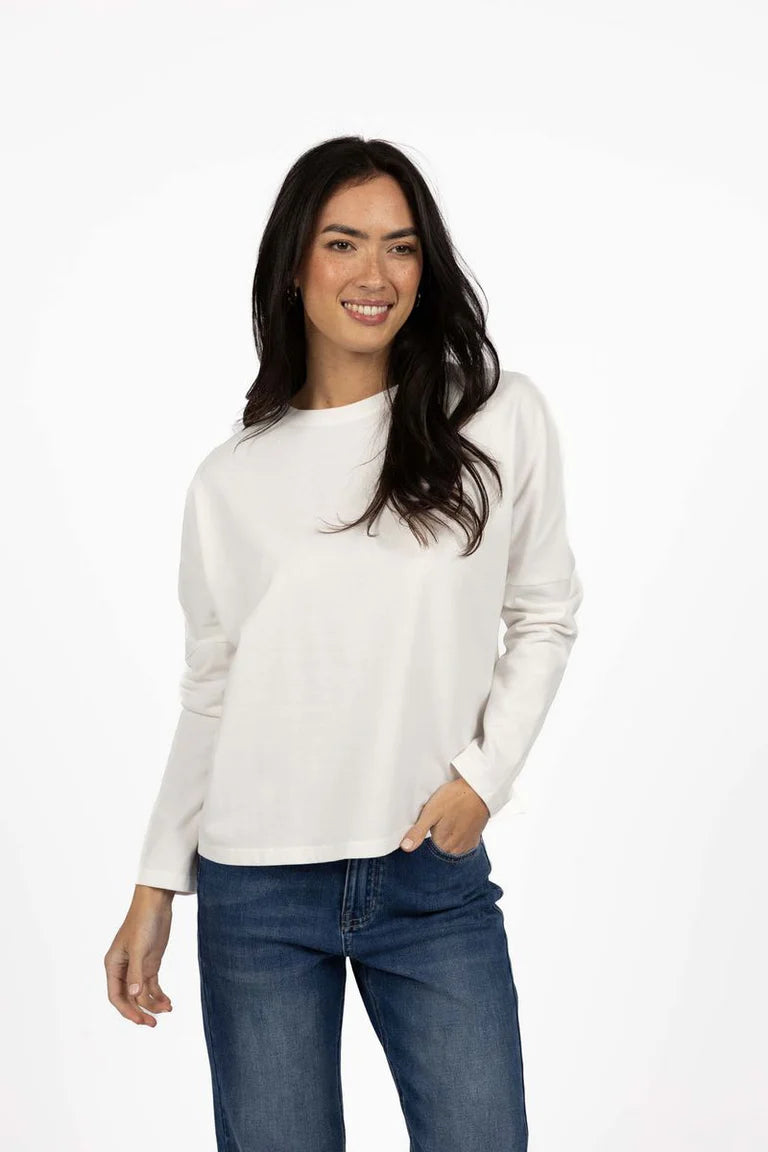 WILDFIRE LONG SLEEVE TEE in White by Humidity Lifestyle