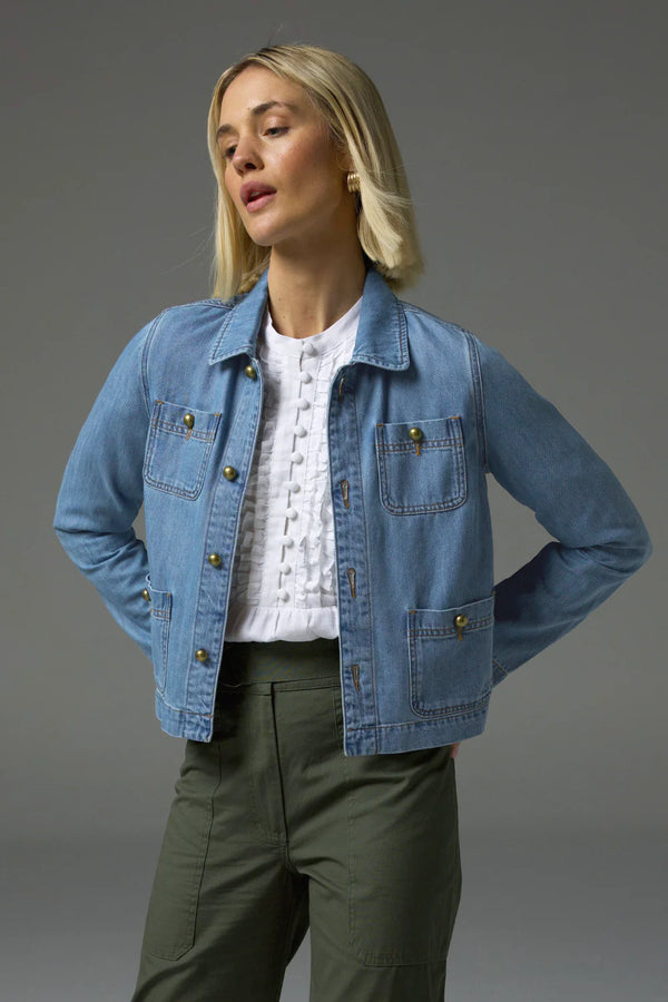 PALPABLE JACKET in Light Washed Denim from Zoe Kratzmann