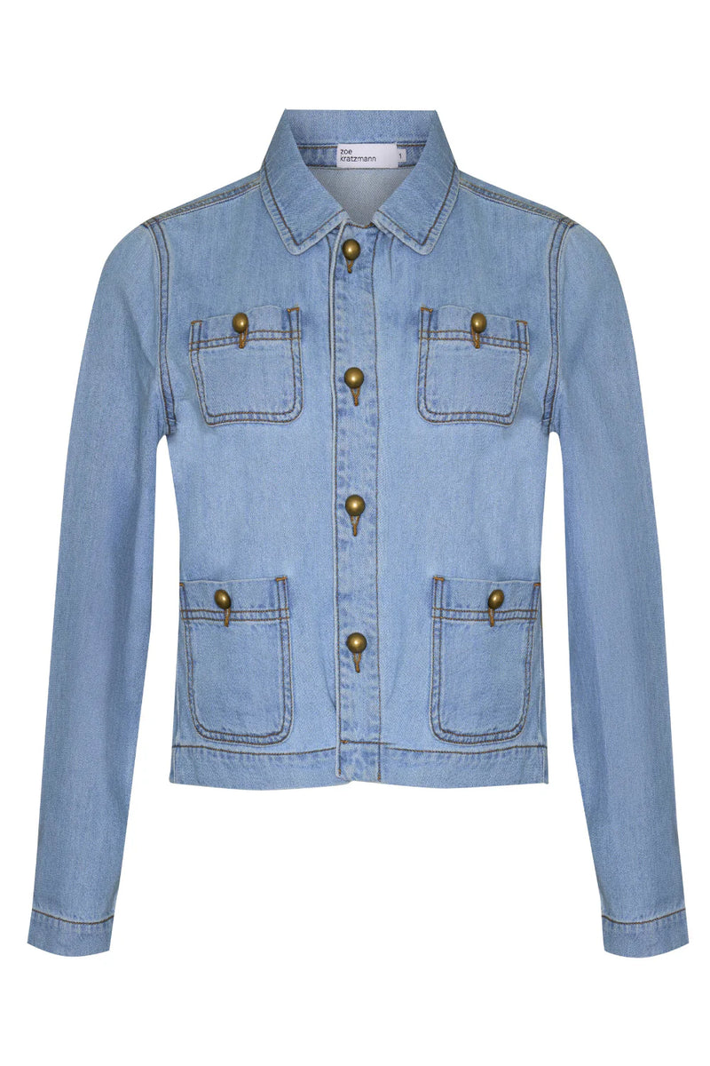 PALPABLE JACKET in Light Washed Denim from Zoe Kratzmann