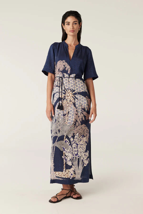 Pina Kaftan Dress in Mirage Print by Cable Melbourne