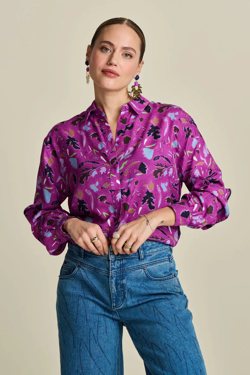 POM BLOUSE | Milly Featherfest Cactus Pink