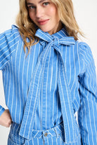 POM BLOUSE in Denim Stripes Blue from POM Amsterdam