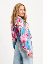 POM BLOUSE in Urban Flora Stripe from POM Amsterdam