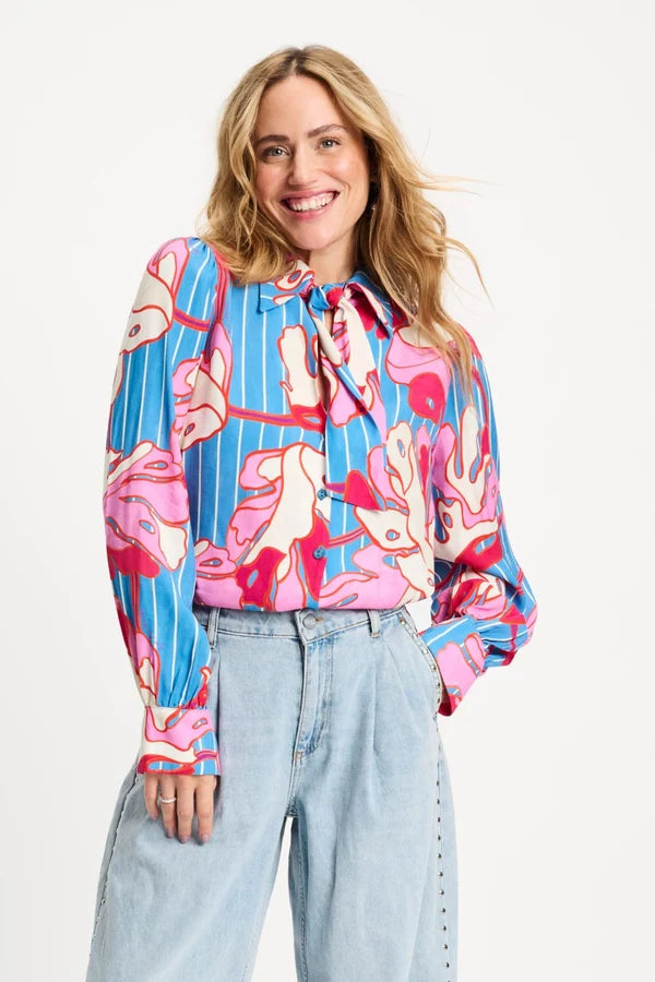 POM BLOUSE in Urban Flora Stripe from POM Amsterdam