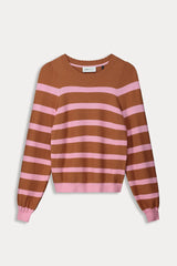 Pom Amsterdam Pullover in striped sugar brown