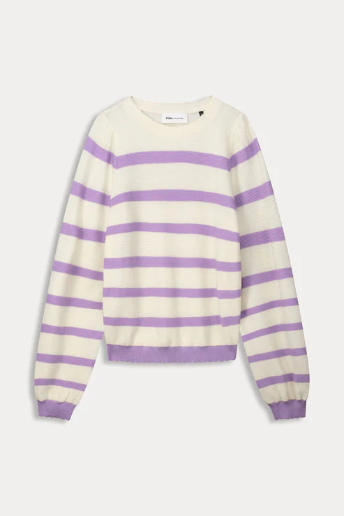 POM PULLOVER KNIT in Striped Purple from POM Amsterdam