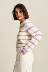 POM PULLOVER KNIT in Striped Purple from POM Amsterdam