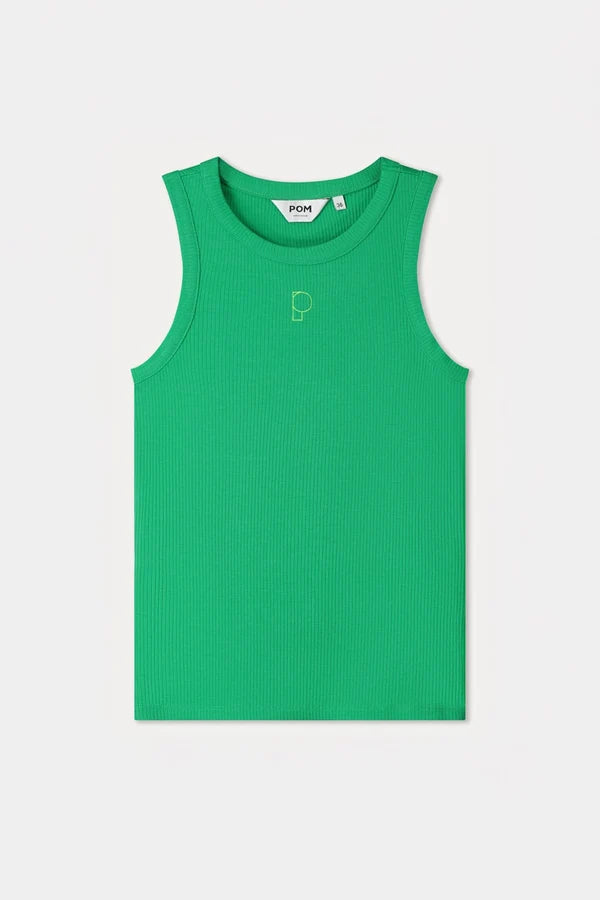 POM TANK TOP in Rib Palm Green from POM Amsterdam