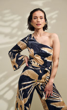 POM One Shoulder Jumpsuit in Artisan Sand
