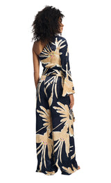 POM One Shoulder Jumpsuit in Artisan Sand